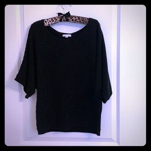 Women’s black knit and bead sweater